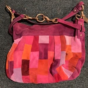 Vintage Coach Hampton Mosaic MultiColor Suede